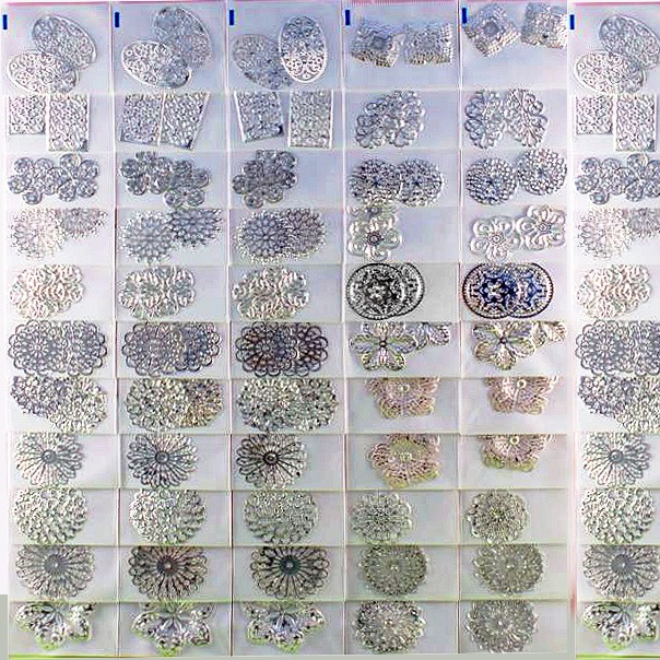 西西手工藝材料 24709 造型薄片(約17~55mm)金/銀/青 步搖頭飾金屬花片 髮簪材料 雕花片金属片金鎖片 鳳冠-細節圖4