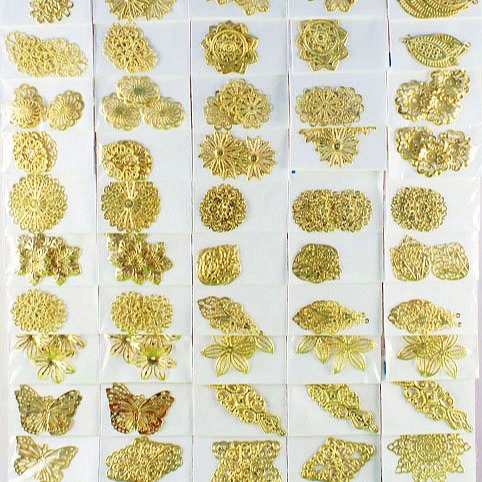 西西手工藝材料 24709 造型薄片(約17~55mm 步搖頭飾金屬花片 髮簪材料 雕花片金属片金鎖片 鳳冠 滿額免運-細節圖3