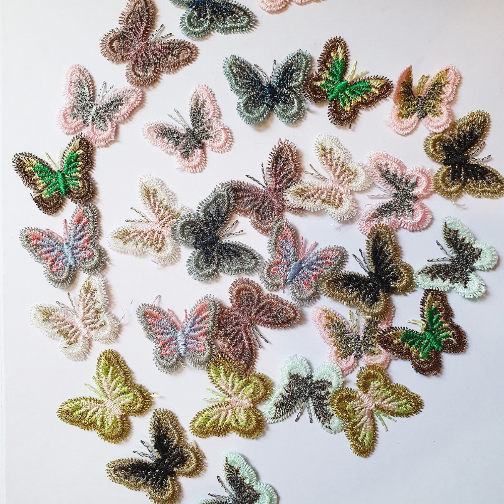 西西手工藝材料 26230 古風刺繡蝴蝶(3入)約3x2.5cm 電繡布貼 臂章刺繡貼片 刺繡布貼 刺綉布貼 滿額免運-細節圖2