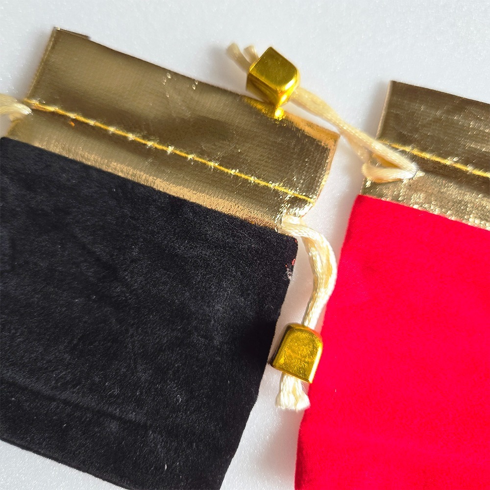 西西手工藝材料 絨布束口袋(1入)7cm~12cm 金邊絨布袋 婚禮小物袋 絨袋首飾袋收納袋抽繩袋錦囊袋絨布包 滿額免運-細節圖2