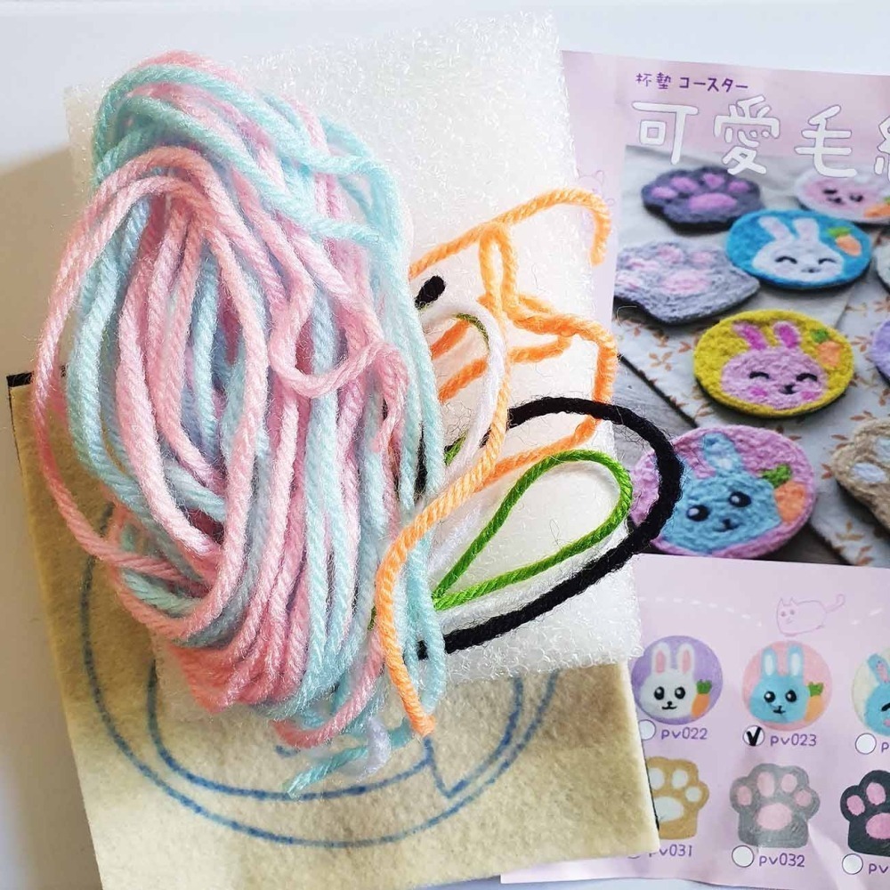 西西手工藝材料 25301 DIY可愛毛線氈(杯墊)多款 貓掌兔子柴犬 毛線戳戳樂 毛氈 墊杯墊 墊鍋墊碗隔熱 滿額免運-細節圖2