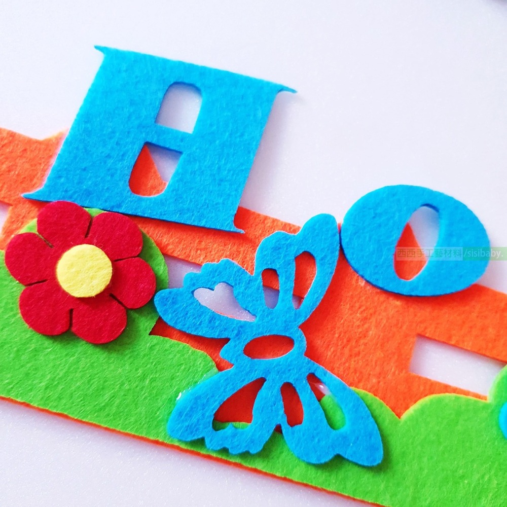 西西手工藝材料 24864 不織布造型佈置貼#1(1入)隨機 黑板貼公佈欄貼壁貼柵欄貼花朵貼牆貼 草叢裝飾貼飾 滿額免運-細節圖2