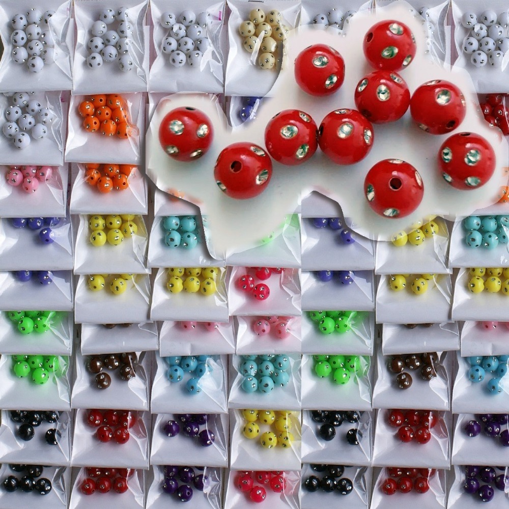 西西手工藝材料 4鑽圓珠/8鑽圓珠5mm~10mm多色 鑲鑽珠 水鑽珠 加鑽珠 散珠串珠 小孔珠 大珠子小珠子 滿額免運-細節圖2