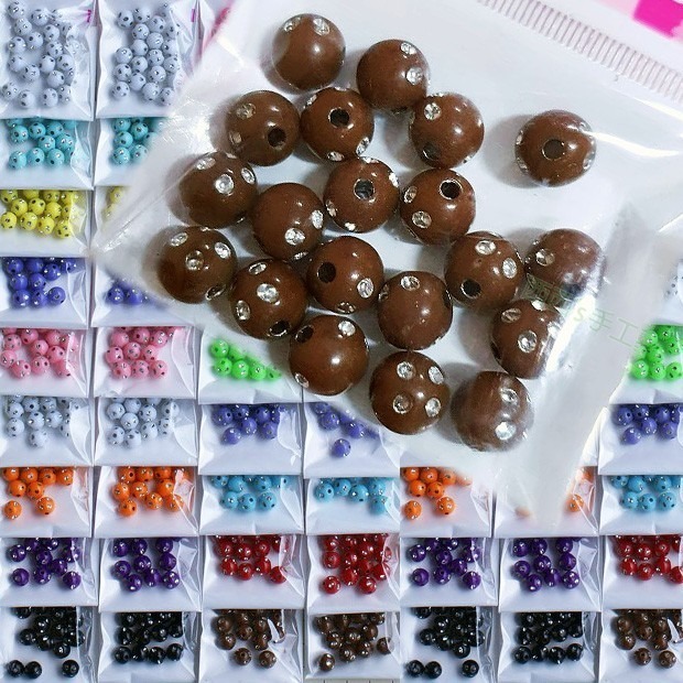 西西手工藝材料 4鑽圓珠/8鑽圓珠5mm~10mm多色 鑲鑽珠 水鑽珠 加鑽珠 散珠串珠 小孔珠 大珠子小珠子 滿額免運-細節圖3