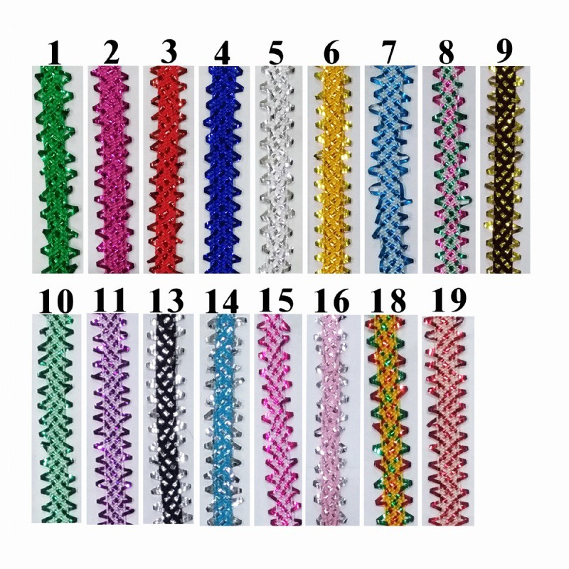 西西手工藝材料 24656 金蔥蜈蚣線(寬約0.5x長1000cm 編織線 編織繩 編織帶 裝飾線 彩色線 金蔥帶金蔥線-細節圖2