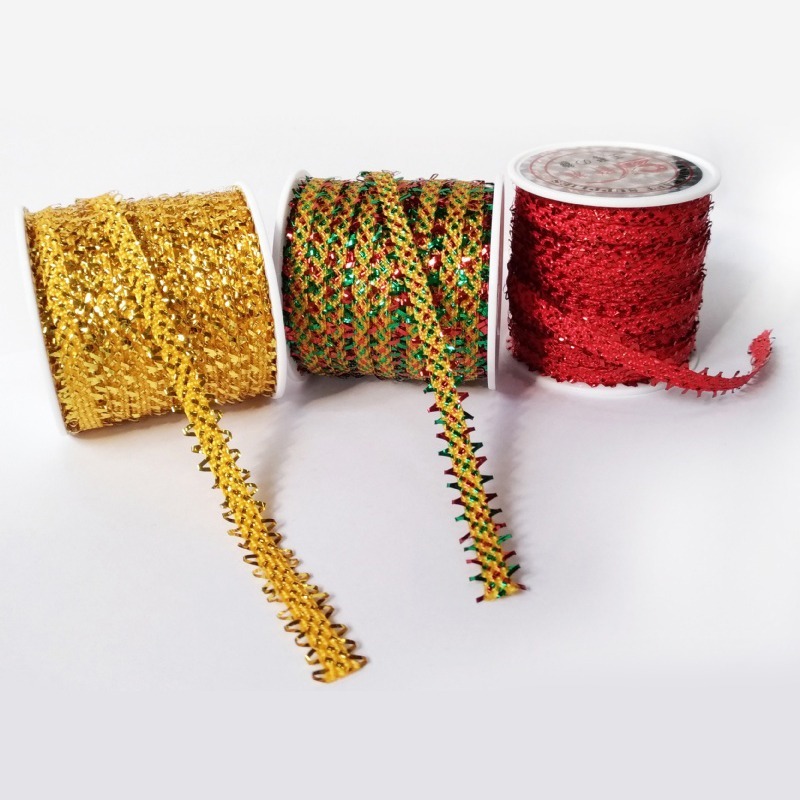 西西手工藝材料 24656 金蔥蜈蚣線(寬約0.5x長1000cm 編織線 編織繩 編織帶 裝飾線 彩色線 金蔥帶金蔥線-細節圖3