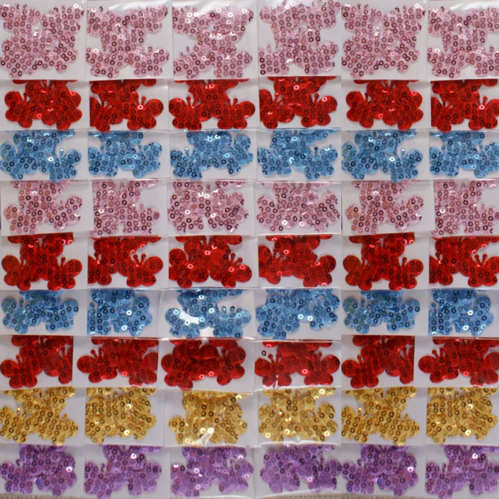 西西手工藝材料 32601 蝴蝶亮片布貼(5入) 昆蟲布貼蝴蝶貼飾亮片貼 舞台服裝飾亮片布貼飾髮夾材料拼布書 滿額免運-細節圖3