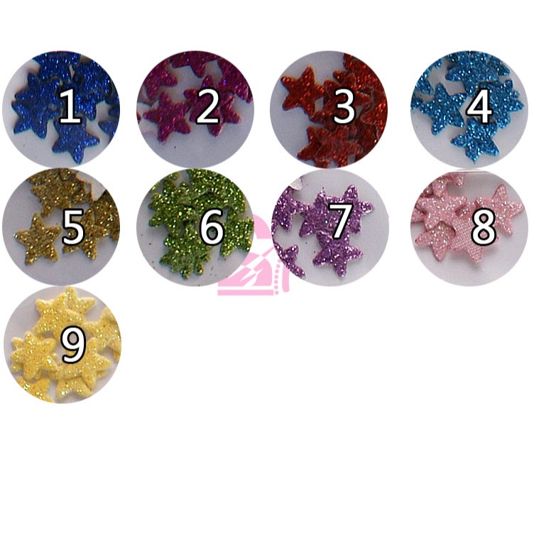 西西手工藝材料 32495 金蔥五角星布貼(20入)約10mm 星星布貼 金蔥布貼 裝飾小貼飾 髮飾材料小貼片 滿額免運-細節圖2