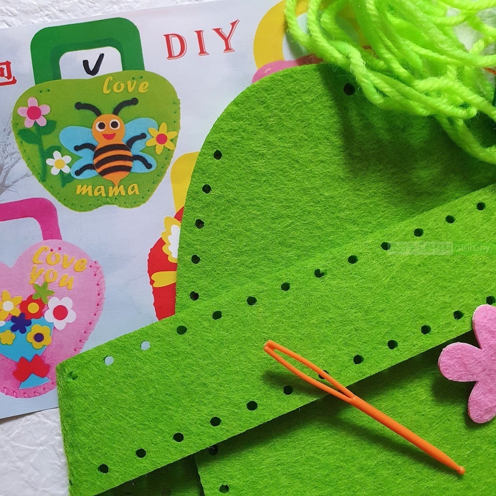 西西手工藝材料 61478 DIY不織布手提包材料包 有洞手縫 兒童布藝 動物包包 不織布材料包 粘貼畫手提袋 滿額免運-細節圖3