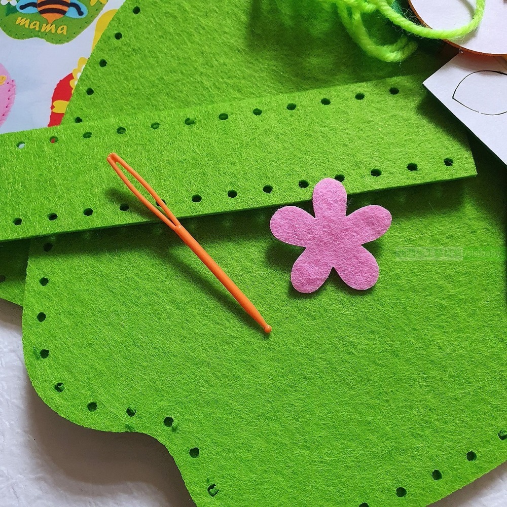 西西手工藝材料 61478 DIY不織布手提包材料包 有洞手縫 兒童布藝 動物包包 不織布材料包 粘貼畫手提袋 滿額免運-細節圖5