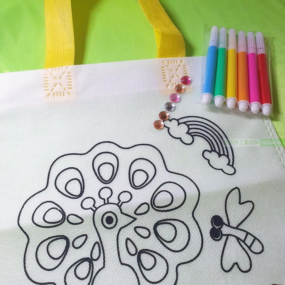 西西手工藝材料 24176 DIY彩繪手提袋(多款) 不織布袋 空白袋子小提袋 塗鴉袋彩繪袋畫袋 社區活動畫畫 滿額免運-細節圖2