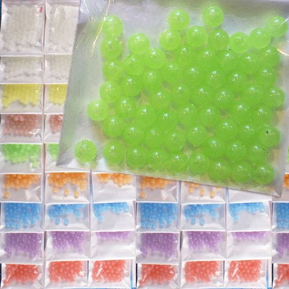 西西手工藝材料 夜光珠3mm~8mm 夜明珠發光珠發亮珠子 小珠子散珠帶孔圓珠手眼協調珠串珠訓練珠子DIY材料 滿額免運-規格圖2