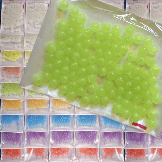 西西手工藝材料 夜光珠3mm~8mm 夜明珠發光珠發亮珠子 小珠子散珠帶孔圓珠手眼協調珠串珠訓練珠子DIY材料 滿額免運-規格圖2