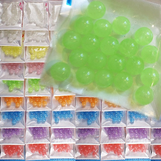 西西手工藝材料 夜光珠3mm~8mm 夜明珠發光珠發亮珠子 小珠子散珠帶孔圓珠手眼協調珠串珠訓練珠子DIY材料 滿額免運-規格圖2