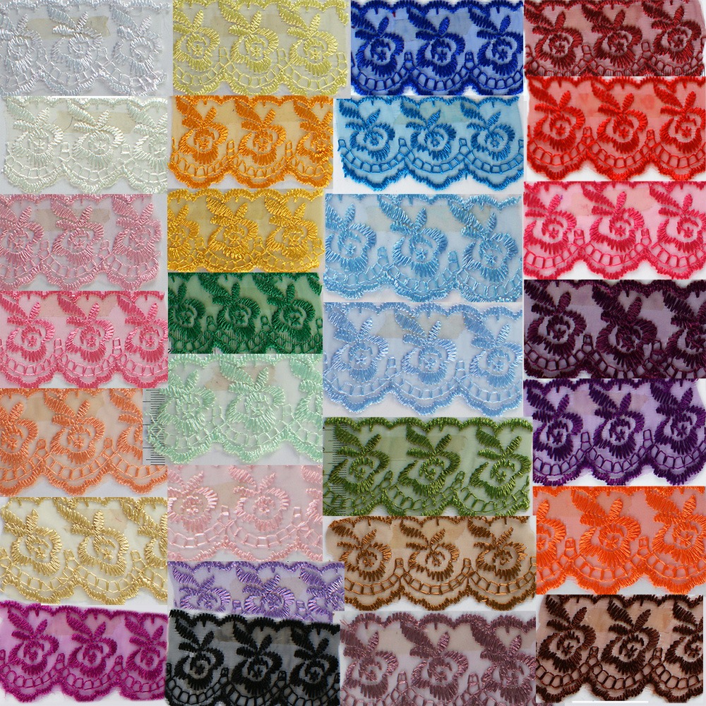 西西手工藝材料 28533 蕾絲花邊緞帶約4x910cm多色 花藝緞帶花束 髮夾DIY蝴蝶結 服飾花邊蕾絲緞帶 滿額免運-細節圖2