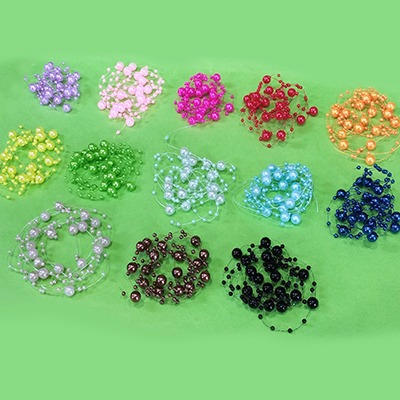 西西手工藝材料 30279 新娘珠鏈(約100cm) 彩色珠鍊彩色珠鏈 連線珠簾 裝飾珠串線珠鍊條珠鏈條吊飾鍊 滿額免運-細節圖2