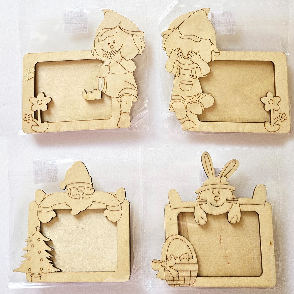 西西手工藝材料 61694 帶支架DIY彩繪相框(1入)款式隨機 空白塗鴉框彩繪原木製童玩兒童教具 美勞作材料 滿額免運-細節圖2