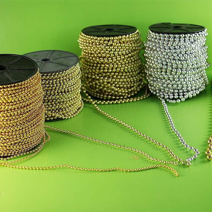 西西手工藝材料 塑膠珠鍊3mm~8mm 金色珠鍊 銀色珠鍊條 金色珠鏈條 銀色珠鏈 連線珠簾 珠串線珠 吊飾鍊 滿額免運-細節圖3