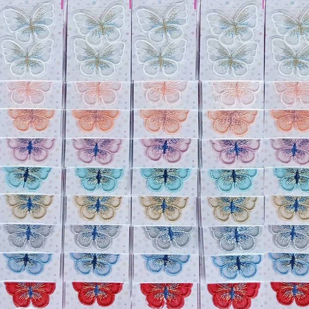 西西手工藝材料 26229 蕾絲蝴蝶(2入)約5.8x4.3cm 電繡布貼 臂章刺繡貼片 刺繡布貼 刺綉布貼 滿額免運-細節圖3