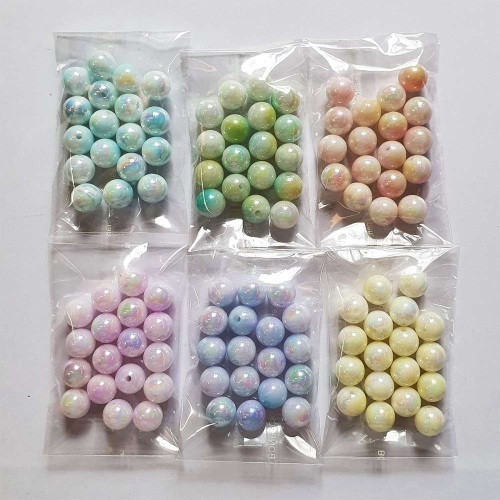 西西手工藝材料 極光仿珍珠6mm~16mm多色 訓練珠子兒童早教材料DIY串珠項鏈 大珍珠項鍊手鏈油珠手鍊手環 滿額免運-細節圖2