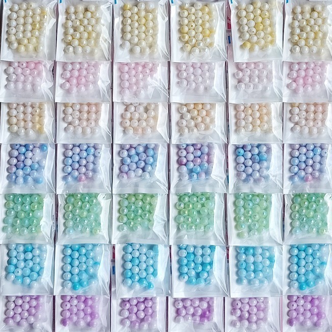 西西手工藝材料 極光仿珍珠6mm~16mm多色 訓練珠子兒童早教材料DIY串珠項鏈 大珍珠項鍊手鏈油珠手鍊手環 滿額免運-細節圖3