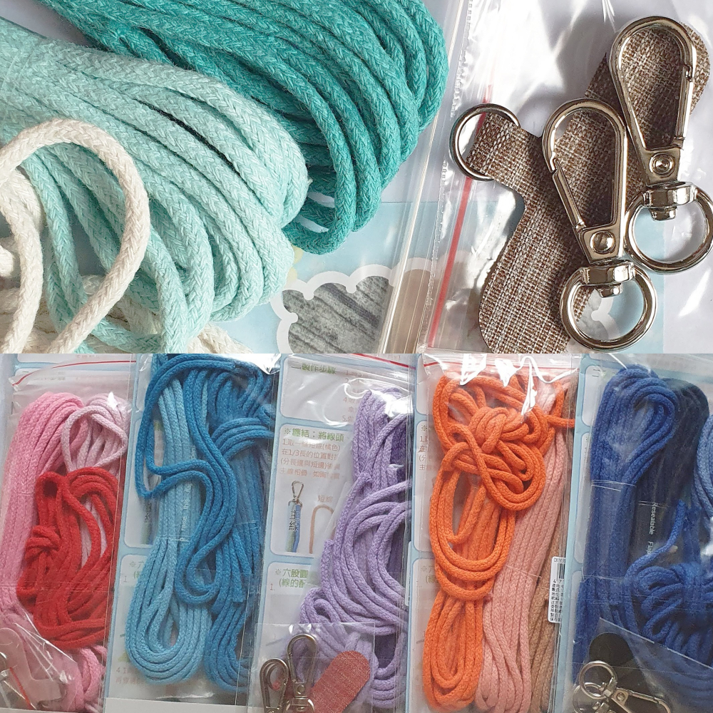 西西手工藝材料 26369 DIY圓股編織手機掛繩材料包(1入) 掛繩帶 斜掛帶 手機斜背帶背繩 包心棉線包芯 滿額免運-細節圖3