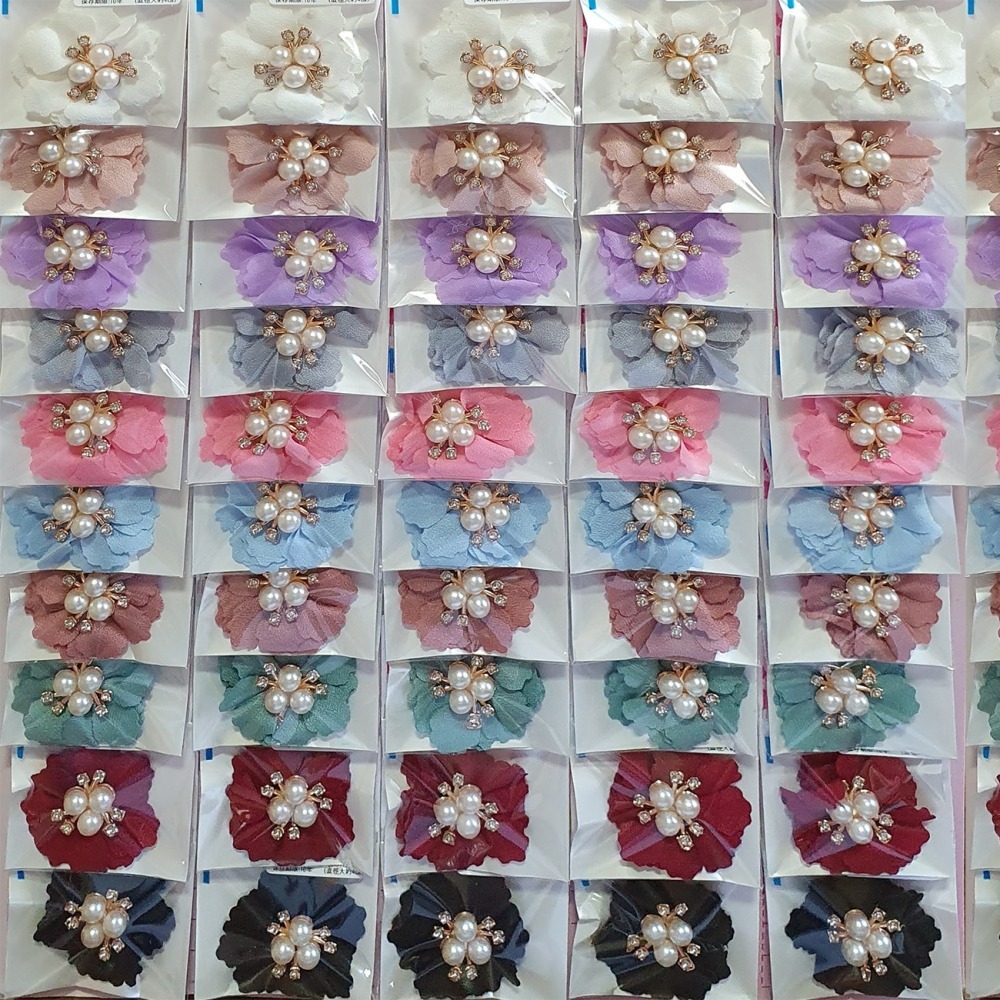 西西手工藝材料 26303 加鑽花貼飾系列#04珍珠花(1入) 小花飾 花片 服裝點綴花 布書材料 裝飾花素材 滿額免運-細節圖5