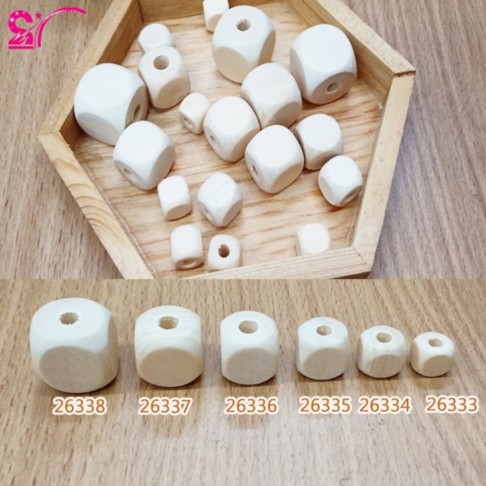 西西手工藝材料 方形木珠10mm~20mm 正方珠 大孔珠 大珠子 捕夢網 串珠串 原木珠 散珠 大顆訓練珠 滿額免運-細節圖2