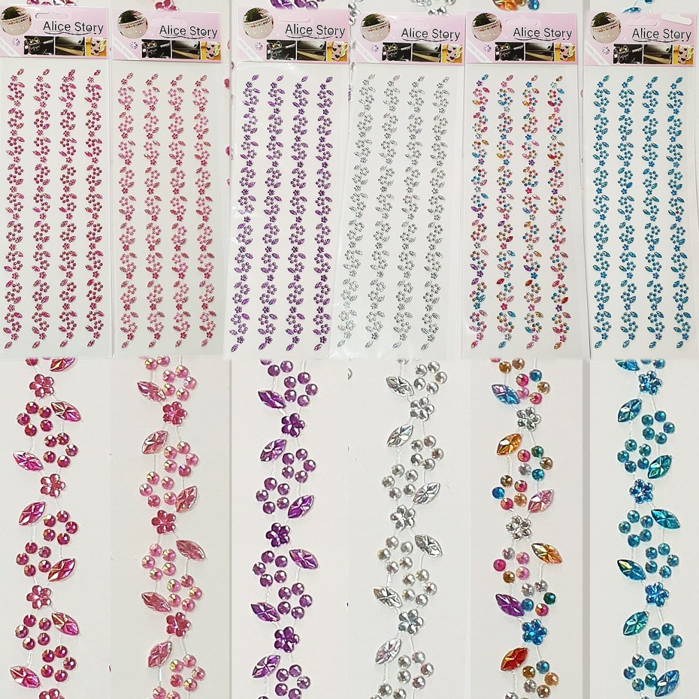 西西手工藝材料 26382 花朵樹葉水鑽貼(1張) 臉鑽花鑽貼紙 樹葉鑽石貼 美勞作 汽車貼鑽 寶石貼 飾品貼 滿額免運-細節圖2