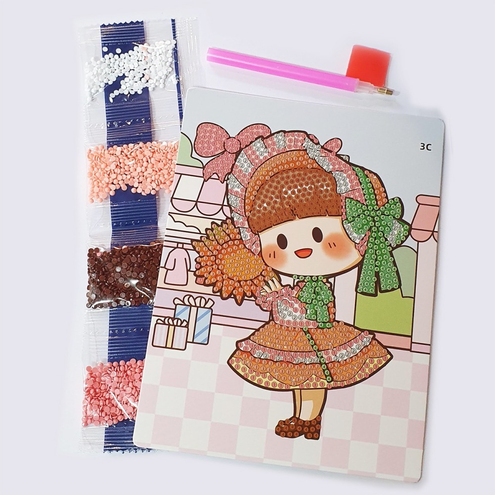 西西手工藝材料 26384 簡易鑽石畫B版(1組) 可愛點鑽畫 貼鑽畫 立體鑽貼畫 裝飾水鑽畫 粘貼畫 黏貼畫 滿額免運-細節圖3