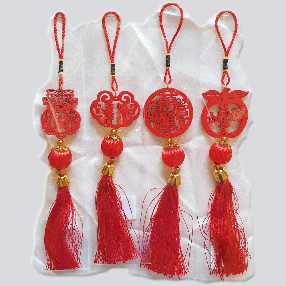 西西手工藝材料 26402 祝福木牌掛飾(中) 中國結掛飾 宗教用品宮廟用品 原木吊飾結緣品 春節過年掛飾流蘇 滿額免運-細節圖5