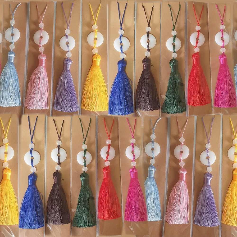 西西手工藝材料 26394 仿玉平安扣吊穗 中國結掛飾 宗教用品宮廟用品 平安吊飾 結緣品 春節過年掛飾流蘇 滿額免運-細節圖3