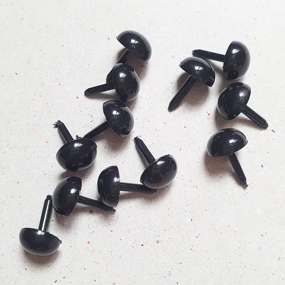 西西手工藝材料 直插式黑眼睛3mm~8mm 娃娃眼 藝眼圓眼睛 仿真眼睛 安全黑眼假眼珠 黑色眼睛 羊毛氈材料 滿額免運-細節圖2