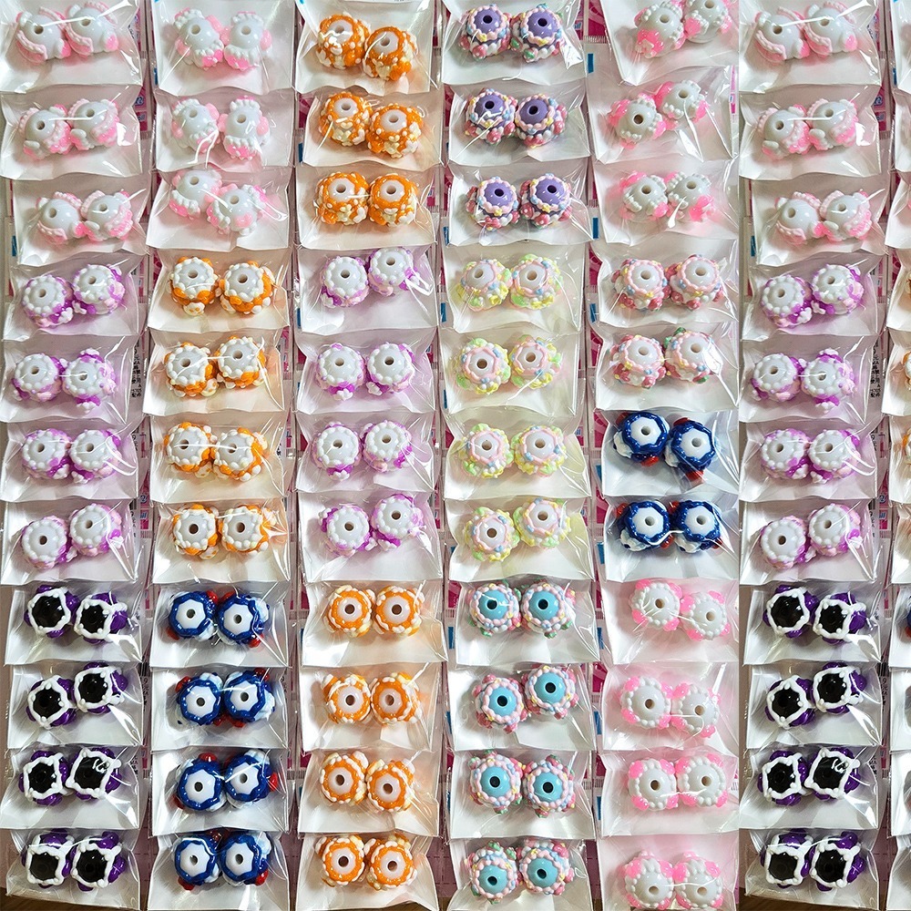 西西手工藝材料 滴油珠系列(約2入)款式隨機 訓練珠子兒童早教材料DIY串珠項鏈 大珠子項鍊手鏈油珠手鍊手環 滿額免運-細節圖2