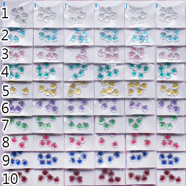 西西手工藝材料 23782 心型鑲花鑽(5入)約12mm 壓克力鑽 無膠貼鑽 平底鑽貼飾 水晶美甲水鑽 桃心鑽 愛心鑽-細節圖2