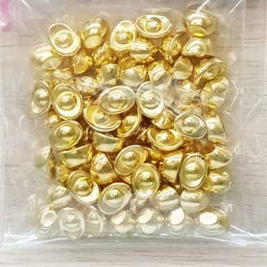 西西手工藝材料 塑料元寶(約14g)大/小 塑膠元寶 園藝擺飾 DIY元寶擺飾 招財元寶擺件 小元寶 大元寶 開運元寶-規格圖2