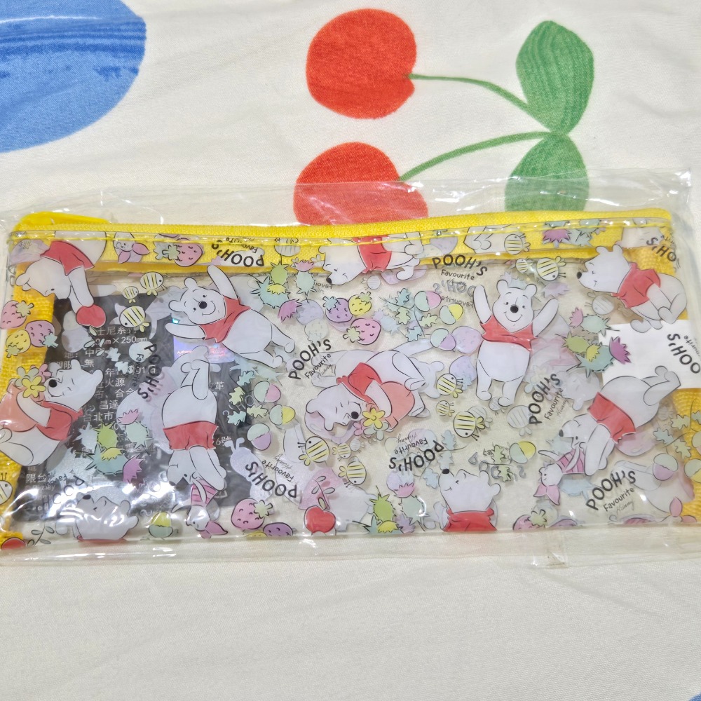 ＜現貨＞Disney 迪士尼 小熊維尼透明拉鏈袋 收納袋 鉛筆袋 全新 正版-細節圖2