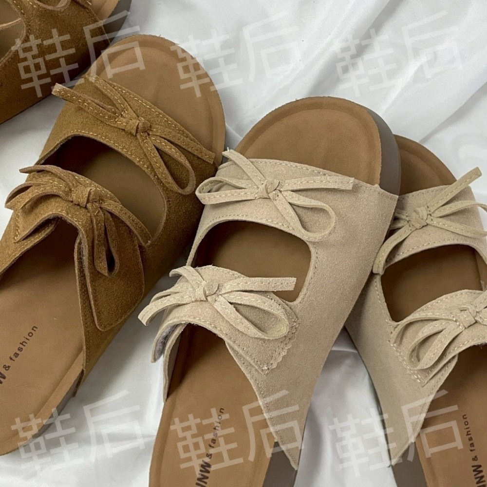 Shoes Queen | 台南出貨| / 波西米亞風 蝴蝶結勃肯拖 105⚡超軟底4.5公分厚底拖鞋 #度假必備-細節圖5