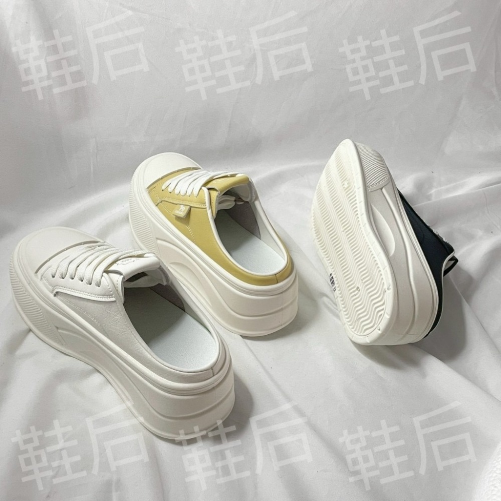 Shoes Queen | 台南現貨+預購 /  Q軟大頭厚底全皮半包鞋 862🔥運動 休閒鞋 懶人拖鞋-細節圖5