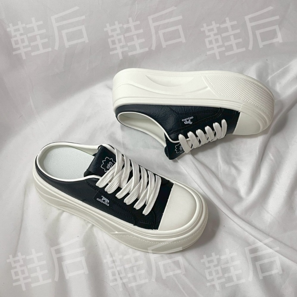 Shoes Queen | 台南現貨+預購 /  Q軟大頭厚底全皮半包鞋 862🔥運動 休閒鞋 懶人拖鞋-規格圖7