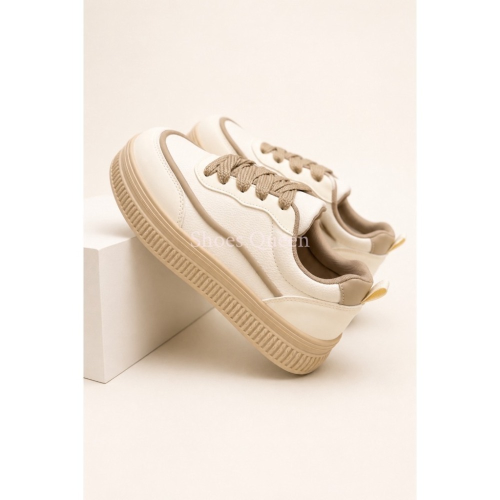 shoes Queen |台南出貨 | 60 韓系厚底增高小白鞋｜3.5cm前掌4cm後跟｜百搭休閒鞋 質感女鞋-細節圖6