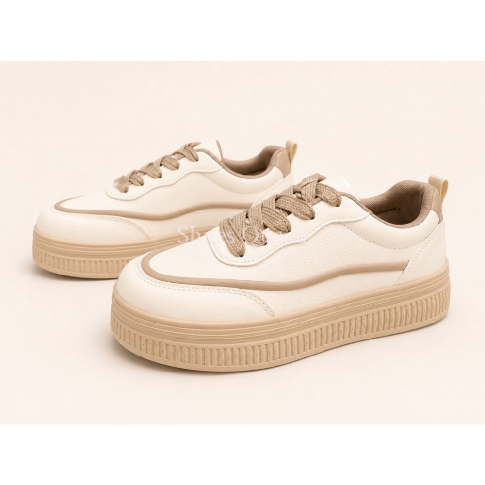 shoes Queen |台南出貨 | 60 韓系厚底增高小白鞋｜3.5cm前掌4cm後跟｜百搭休閒鞋 質感女鞋-規格圖9