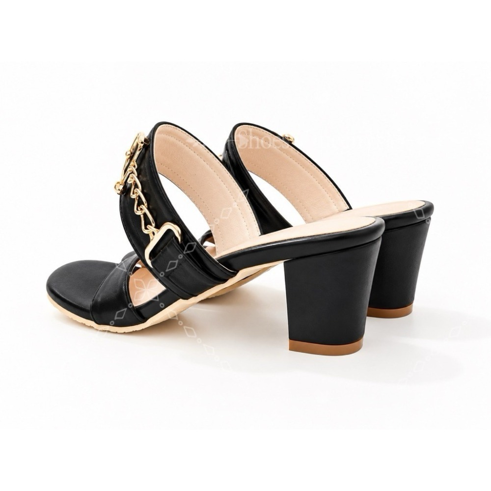 Shoes Queen鞋后｜台南現貨+預購｜台灣製 % 質感金釦粗跟穆勒拖鞋｜顯瘦百搭.約會通勤必備7097-細節圖7