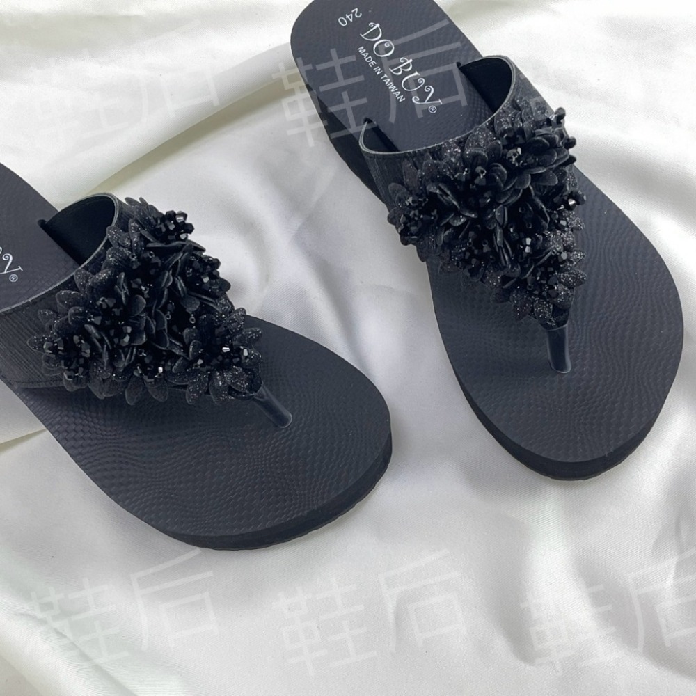 Shoes Queen | 台南現貨+預購 / 海綿大底 |亮片花楔型夾腳拖 863 🔥#厚底楔型 #夾腳拖鞋-規格圖9