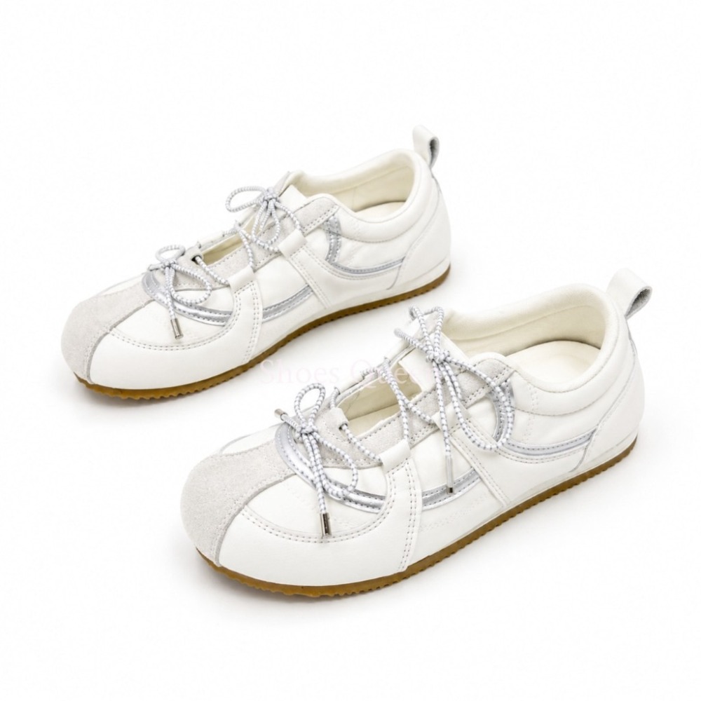 Shoes Queen | 台南現貨+預購 6072 銀白拼接復古休閒鞋｜奶油系百搭球鞋 質感德訓鞋-規格圖8