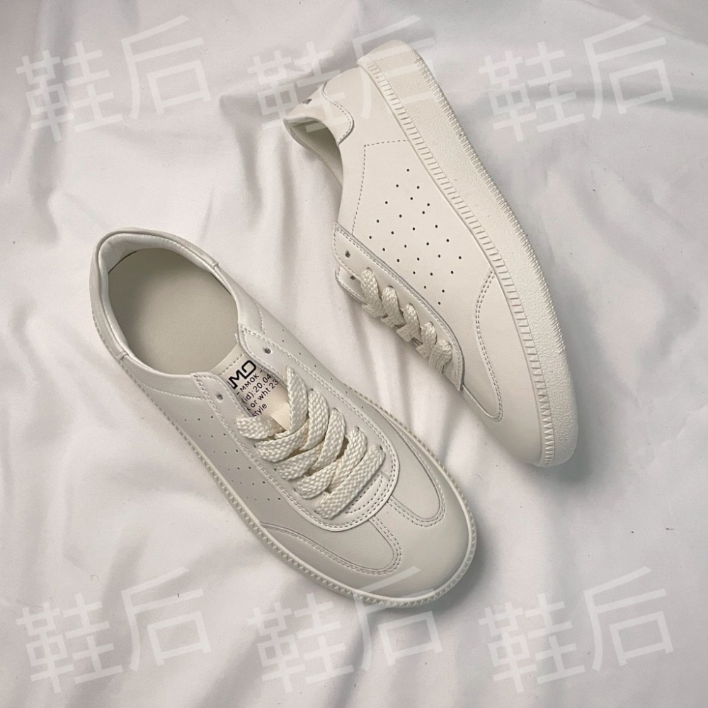 Shoes Queen | 台南現貨+預購 / 經典素面 皮革小白鞋 527⚡板鞋 #上學通勤必備-細節圖2
