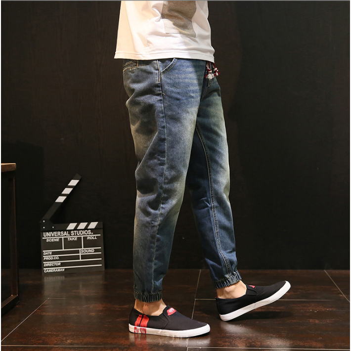 {BGB中大尺碼男裝} 日系街頭潮褲牛仔褲 男大碼加大特大牛仔束口褲 束腳褲 縮口褲 S~4XL / BMB57-細節圖4