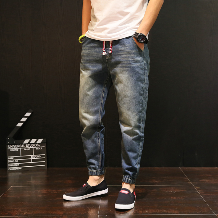 {BGB中大尺碼男裝} 日系街頭潮褲牛仔褲 男大碼加大特大牛仔束口褲 束腳褲 縮口褲 S~4XL / BMB57-細節圖5