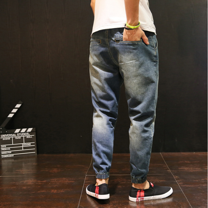 {BGB中大尺碼男裝} 日系街頭潮褲牛仔褲 男大碼加大特大牛仔束口褲 束腳褲 縮口褲 S~4XL / BMB57-細節圖6