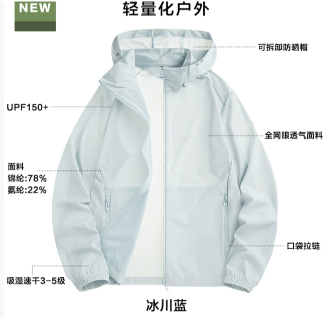 {BGB中大尺碼} UPF50+ 女款涼感冰絲防晒外套 連帽機車外套 薄款外套 BM02-細節圖7